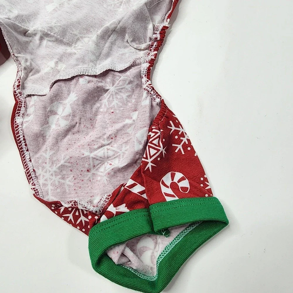 Target Holiday Dog Pet Pajamas Costume Snowflake & Candy Cane Medium New 50 lbs